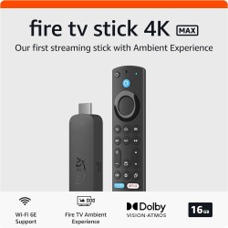 Amazon Fire TV Stick 4K Max, compatible con Wi-Fi 6E, TV gratis y en vivo sin señal de cable o satélite